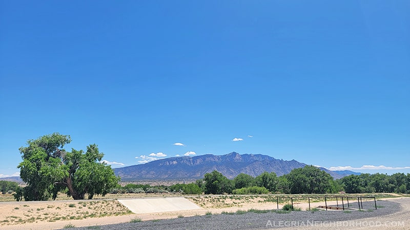 Sandia Mountains view from Alegria